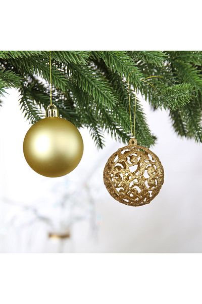 Karaca Home Shine Christmas Tree Decoration Set - 30 Pieces, Gold