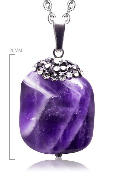 Tesbih Atölyesi Certified Amorphous Natural Amethyst Stone Necklace