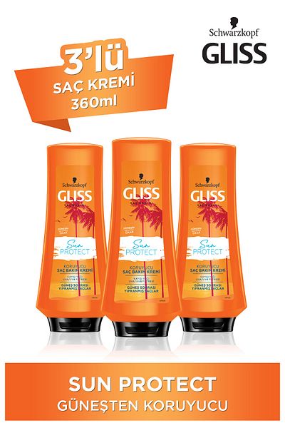 Gliss Sun Protect Sun Protection Conditioner 360 ML 3-pack