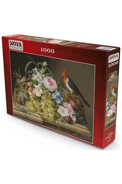 Nova Puzzle لغز الحياة الساكنة من نوفا 1000 قطعة من الزهور والفواكه والطيور