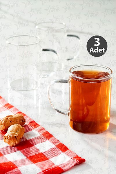 ESNAFDEDE Glass Cup Mug Set Fine Borosilicate Heat Fire Resistant Tea Coffee Cup Cup with Handle 3Pcs