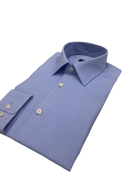 Sarar Cămașă albastră slim fit cu textura Ccs Frank So