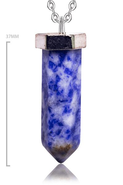 Tesbih Atölyesi Certified Nail Model Natural Lapis Lazuli Stone Necklace - Wire Wrapped