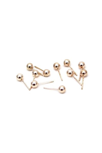 yfhobi 20 Adet 10 Çift - 5 mm Toplu Küpe Iğnesi, Küpe Çivisi, Rose Kaplama