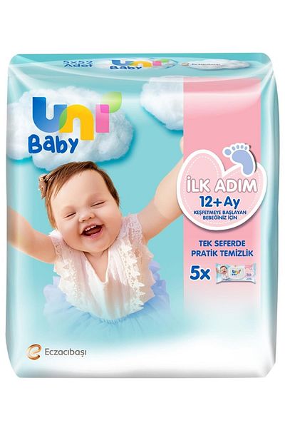 Uni Baby Brand: First Step Wet Wipes 5 X 52Pcs Category: Baby Wet Wipes