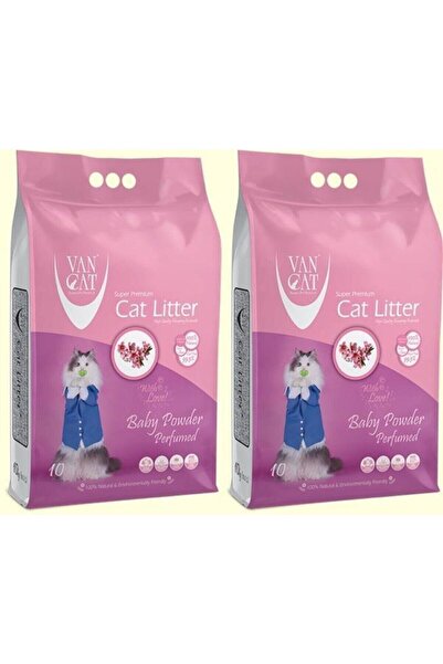 Vancat Van Cat Bebek Pudralı Ince Taneli Kedi Kumu 10 Kg X2 Adet Toplam 20 Kg