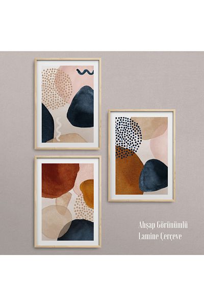 HOMEPACK Комплект за рисуване от 3 части с рамка от естествено дърво Hpn053