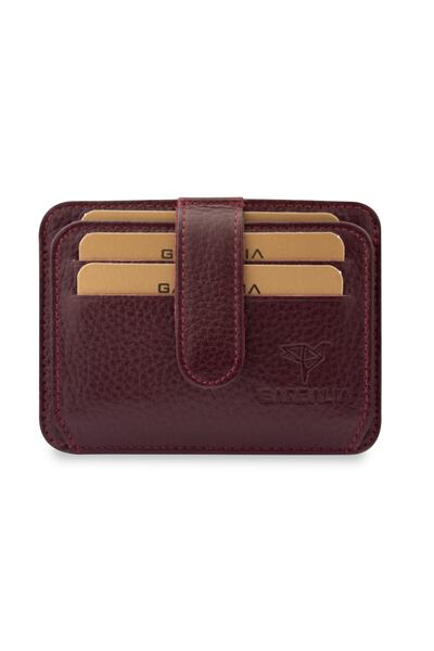 Garbalia Burgundy Shelby Genuine Leather Card Holder Wallet