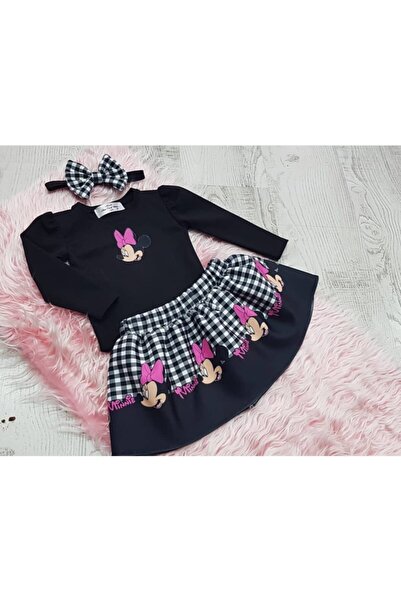 NA ADDESIGN Κοριτσίστικο καρό υφασμάτινο σετ μπλούζας και φούστας με στάμπα Μ...