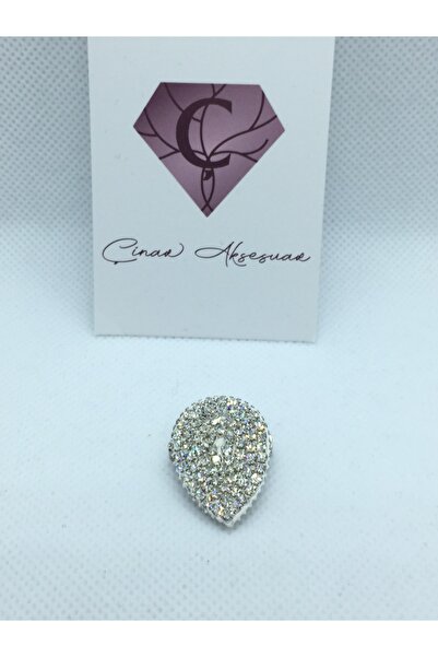 Çınar Aksesuar Eşarp Iğnesi - Broş - Yaka Iğnesi - (taşlı Dikdörtgen Küçük ) - (2,5cm)