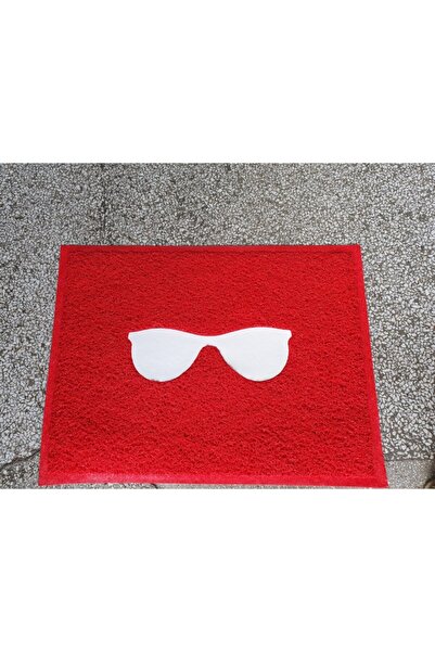 tiritoğluhome Glasses Logo Mat Red Color 60x80 Size