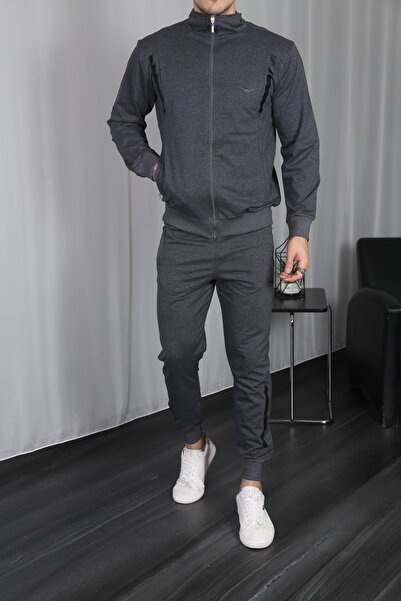 3MODA Men's Smoked Zippered Tracksuit