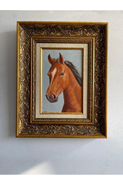 Asmin Sanat Evi At Resmi Orijinal Yağlı Boya Tablo 40x50