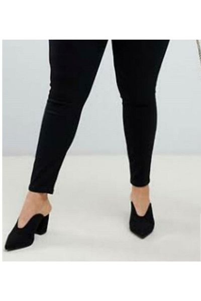 ÇİÇEK BUTİK Large Size Women's Jeans Black, High Waist Narrow Leg Skinny Pattern Recovery Feature Lycra