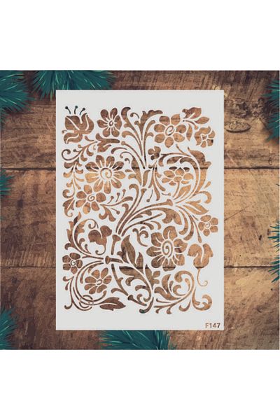 STENCİLTASARIM Stencil Design F147 - Decorative Wall And Item Painting Templates 21x30 Cm