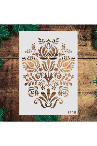 STENCİLTASARIM Stencil Tasarım F119 - Dekoratif Duvar Ve Eşya Boyama Şablonla...