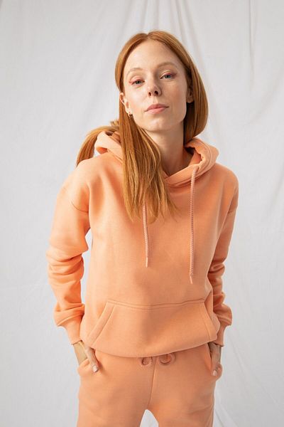 gothamvibes Hanorac cu glugă Stay Oversize Salmon pentru femei