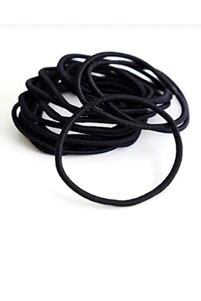 NEW HİLL Unisex Πακέτο 20 Μαύρες Λεπτές Λαστιχένιες Πόρπες