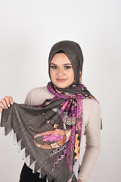 OykumBone Patterned Plseli Lycra Ready Shawl-scarf
