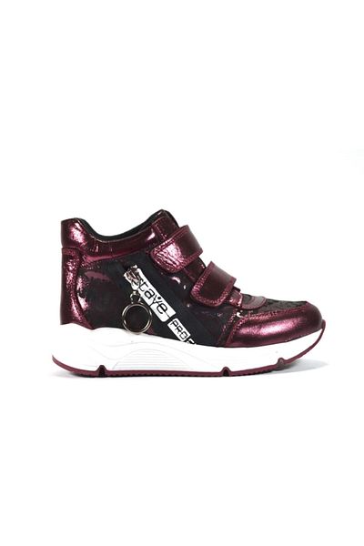 PİNKY PİNKY 482 Γνήσιο δέρμα Claret Red Velcro Ορθοπεδικές Κοριτσίστικες Μπότες