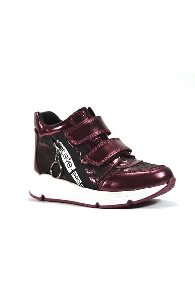 PİNKY PİNKY 482 Γνήσιο δέρμα Claret Red Velcro Ορθοπεδικές Κοριτσίστικες Μπότες