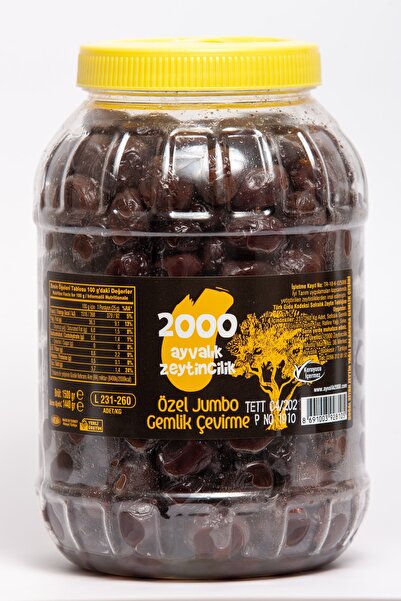 2000 AYVALIK ZEYTİNCİLİK Özel Jumbo Gemlik Çevirme 1440 Gr (l-231-260 Kg/ad)