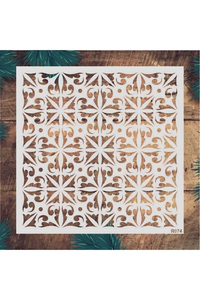 STENCİLTASARIM Stencil Design R074- Decorative Wall, Item, Tile, Fabric Painting Templates