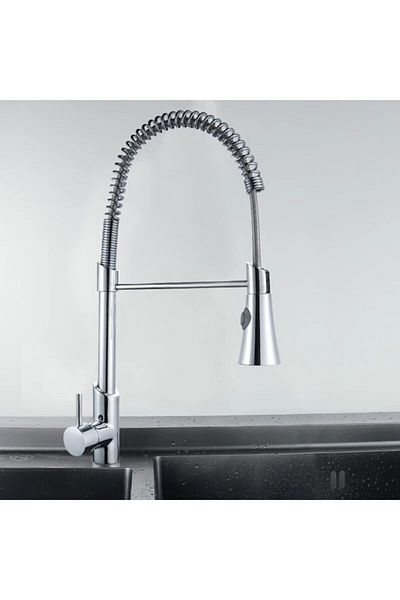 Sardıcı Industrial Single Outlet Kitchen Faucet Sink Faucet Steel Spiral