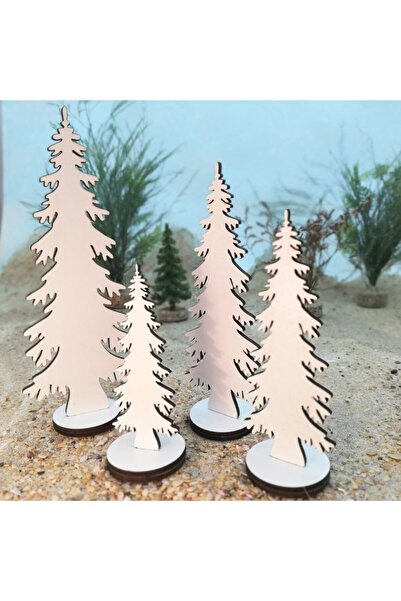 Lora Davet Božićni ukrasi Drveno MDF drvo (1 komad) belo - 41016