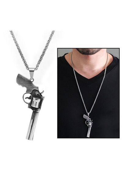 Tesbihane Altıpatlar Design Silver Color Steel Men's Necklace