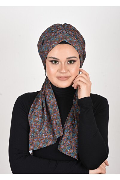 OykumBone Ethnic Patterned Sandy Fabric Lycra Ready Shawl-scarf-bone