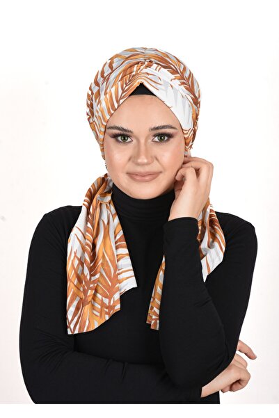 OykumBone Φουλάρι σάλι με πορτοκαλί φύλλα