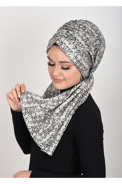 OykumBone Patterned Sandy Fabric Lycra Ready Shawl-scarf-bone