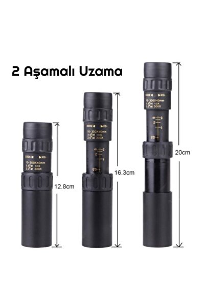 Triline 10-300x40mm Zoom Monoküler Teleskop Taşınabilir Su Geçirmez Dürbün