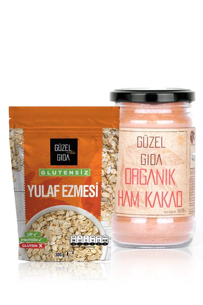 Güzel Ada Gıda Yulaf Ezmesi 300 gr (GLUTENSİZ) Organik Ham Kakao 150 gr