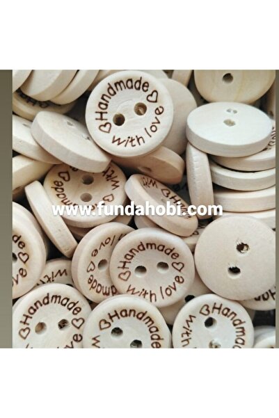 fundahobi زر خشبي مصنوع يدويًا مقاس 15 مم