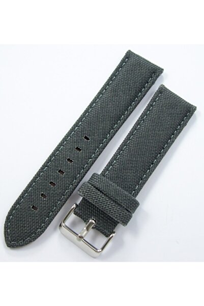Ezgi Elektronik Bizon Koyu Gri Kumaş Saat Kordonu 20mm Dokuma Spor Perlon Kayışı