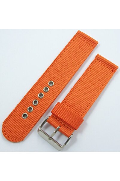 Ezgi Elektronik Kumaş Perlon Turuncu 22mm Spor Saat Kordonu Saat Kayışı Nato