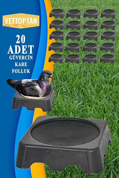 vettoptan Güvercin Foluk Folluğu Kare 20 Adet Yumurtalık Plastik Güvercin Yav...