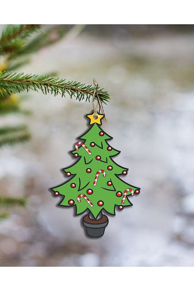 quppa Christmas Tree Decor 4-Piece MDF Set