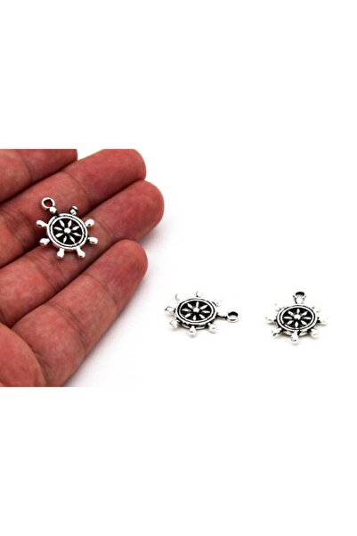 yfhobi 4 Adet - 18x22 Mm Gemi Dümeni Desenli, Metal Uç, Takı Malzemesi, Boyal...