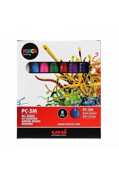 Uni Posca Pc-3m 0.9-1.3mm - Earth Colors Set (7+1)