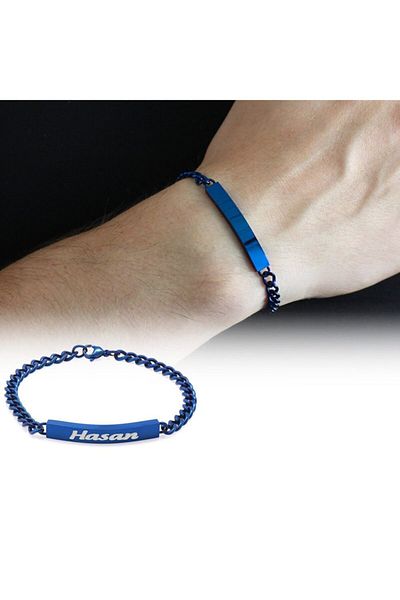Tesbihane Navy Blue Steel Men's Gourmet Bracelet