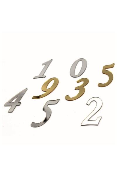 saray lazer 6 Cm Pleksi Rakam - Gümüş 3 Rakamı - 10 Adet