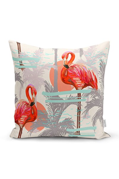 Realhomes غطاء وسادة مطبوع رقميًا بنمط فلامنغو