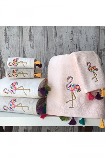MARİBOR HOME Filamingo Tafting Nakışlı Bambu Havlu