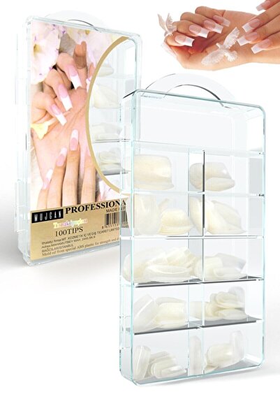 İzla Özel Saklama Kutulu 100'lü Beyaz Takma Tırnak Seti