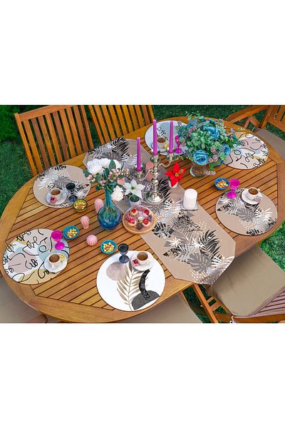 Realhomes Σετ 6+1 Bohemian Special Designed Flat Runner