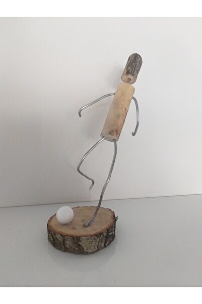 HOBBY HOUSE Ahşap Futbolcu Adam Hediye Ev Ofis Masa Duvar Figür