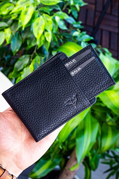 Garbalia Kangaroo Genuine Leather Rfid Blocking Black Wallet Card Holder